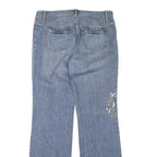 ELIE TAHARI Womens Regular Fit Blue Denim Embellished Jeans W34 L34