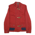 LAUREN RALPH LAUREN Womens Red & Navy Cotton Jacket L Woven Zip Closure