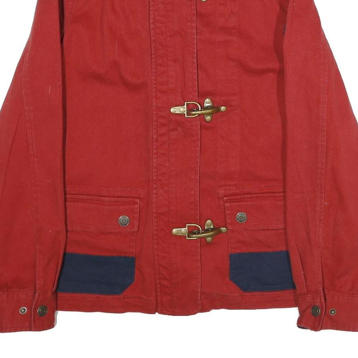 LAUREN RALPH LAUREN Womens Red & Navy Cotton Jacket L Woven Zip Closure