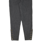 EXPLORER Womens Relaxed Black Denim Jeans Stone Wash W26 L29 Button Detail