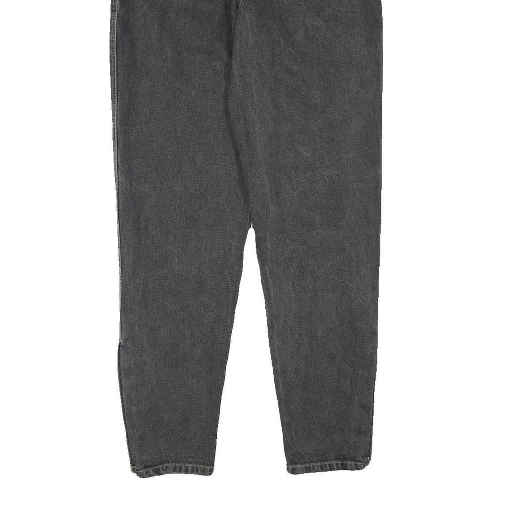 EXPLORER Womens Relaxed Black Denim Jeans Stone Wash W26 L29 Button Detail