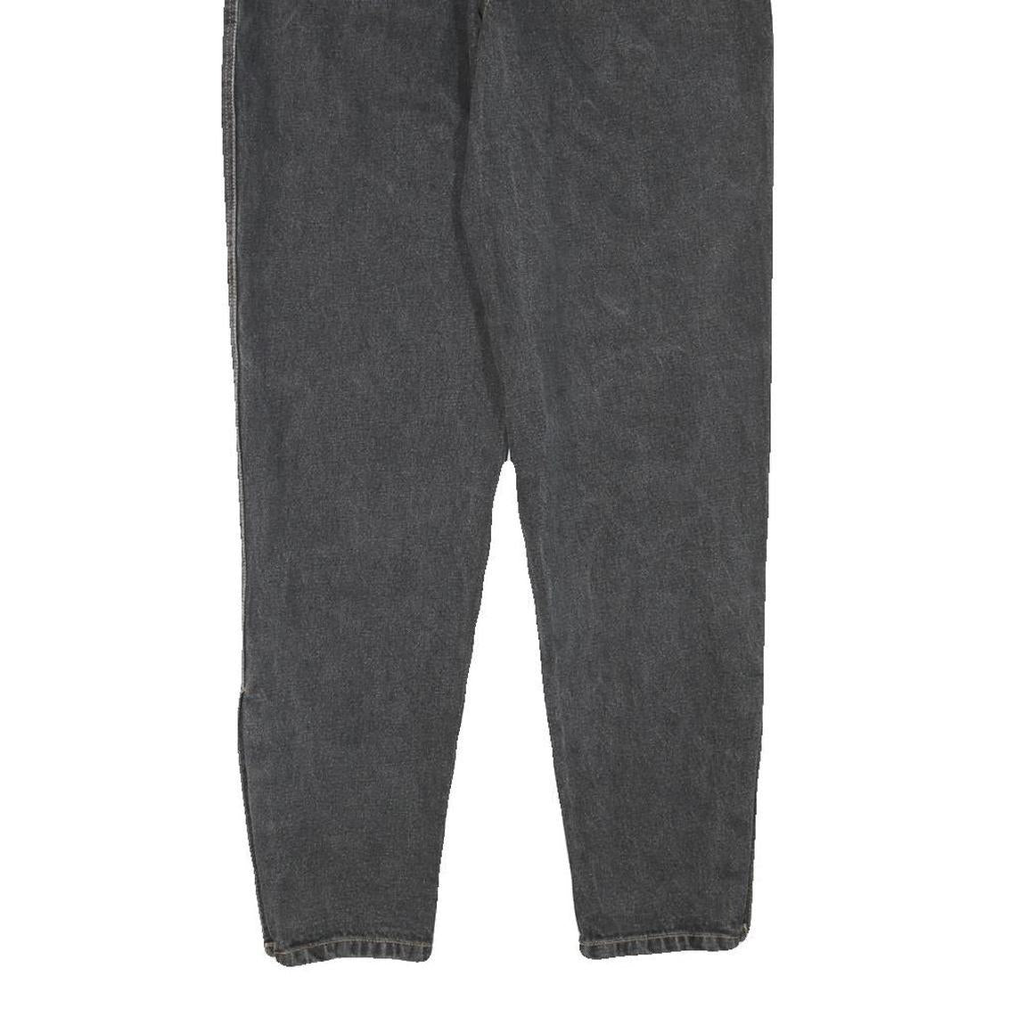 EXPLORER Womens Relaxed Black Denim Jeans Stone Wash W26 L29 Button Detail