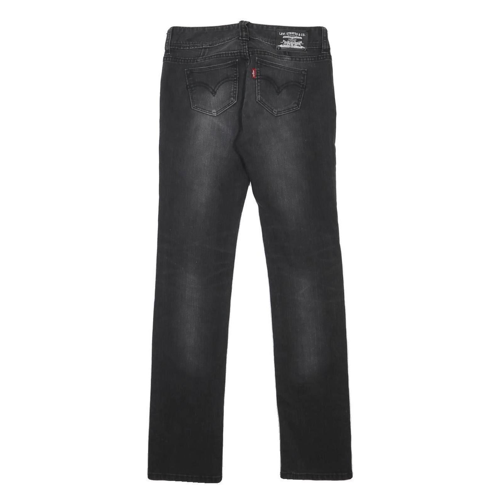 LEVI'S Womens Jeans Black Slim Skinny Denim Medium W26 L32 Zip Cotton Blend