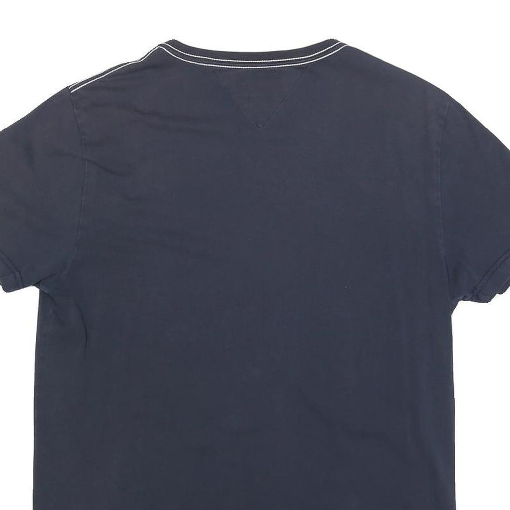 TOMMY HILFIGER Mens Blue Graphic T-Shirt L Short Sleeve Crew Neck Logo Print