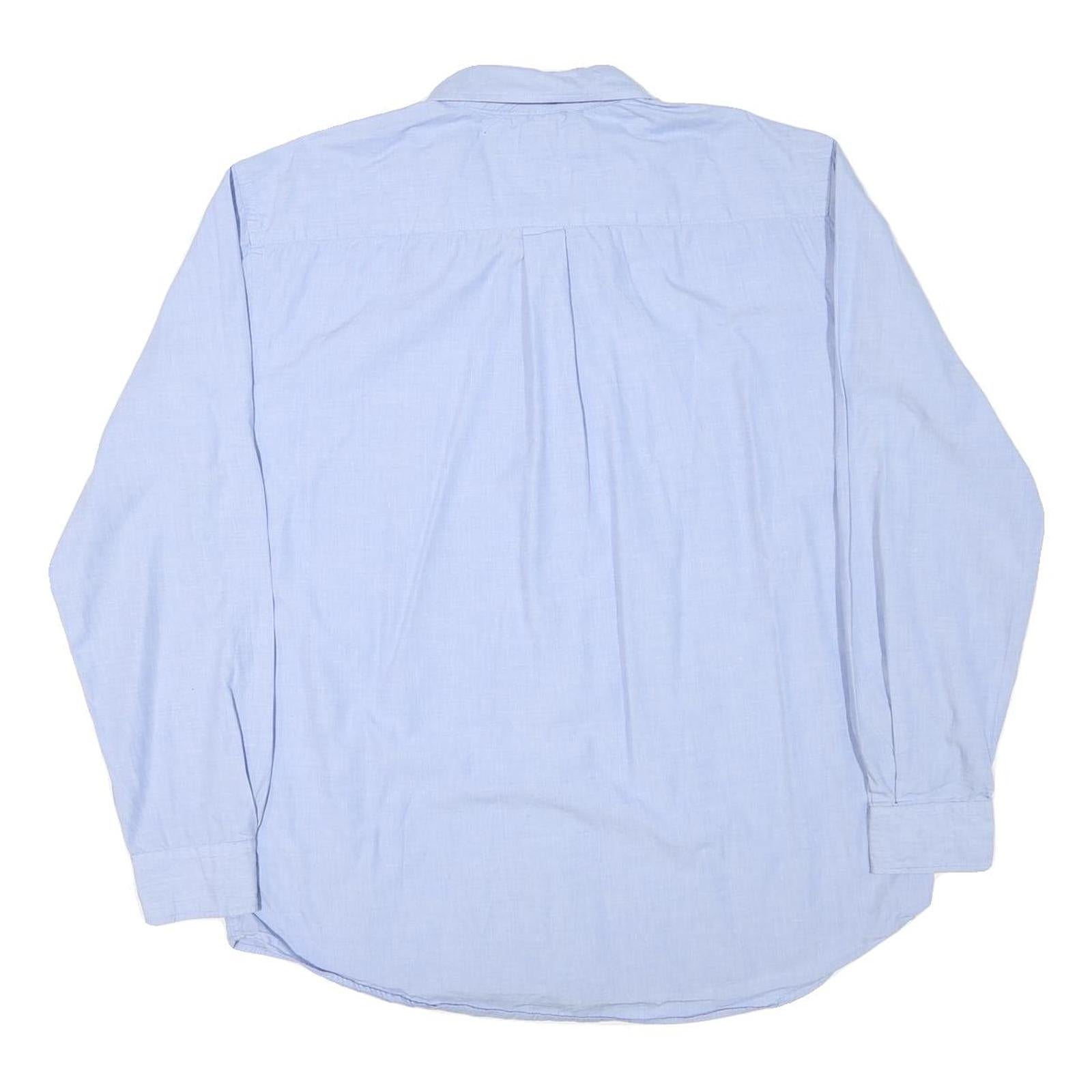 TOMMY HILFIGER Mens Blue Button-Down Shirt XL Cotton Blend Classic Fit Formal