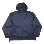 NIKE Mens Navy Blue Hooded Windbreaker Jacket XL Polyester Blend Plain Zip