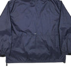 NIKE Mens Navy Blue Hooded Windbreaker Jacket XL Polyester Blend Plain Zip