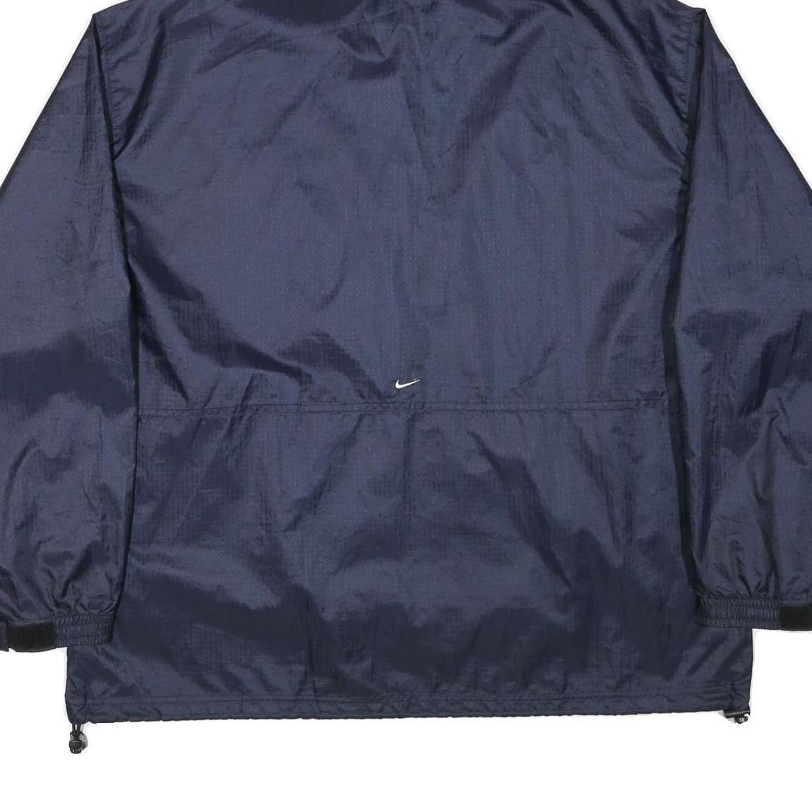 NIKE Mens Navy Blue Hooded Windbreaker Jacket XL Polyester Blend Plain Zip