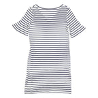 BODEN Womens White & Navy Stripe Day Jersey Short Sleeve Knee Length UK 8