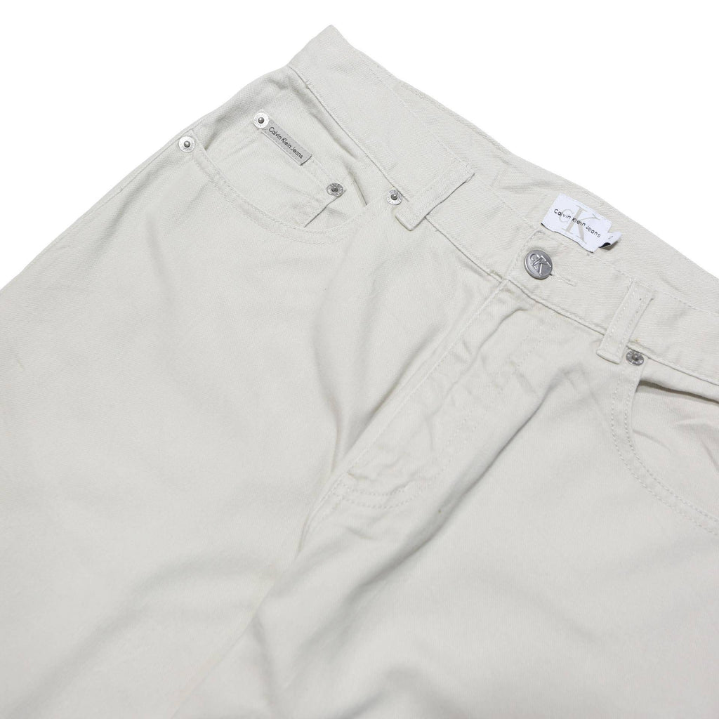 CALVIN KLEIN JEANS Mens Regular Fit Beige Denim W30 L33 Classic Cotton Blend Zip