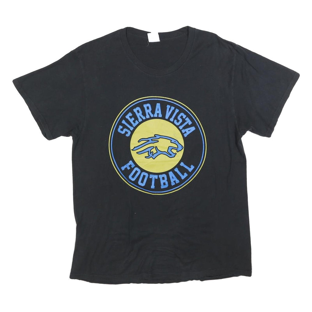 PORT & COMPANY Mens Black Sierra Vista Football Graphic T-Shirt L Crew Neck