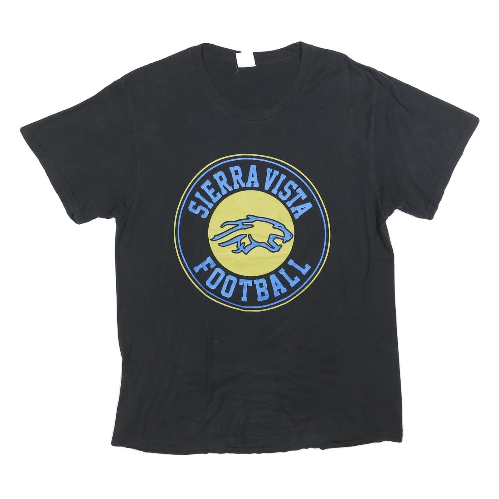 PORT & COMPANY Mens Black Sierra Vista Football Graphic T-Shirt L Crew Neck