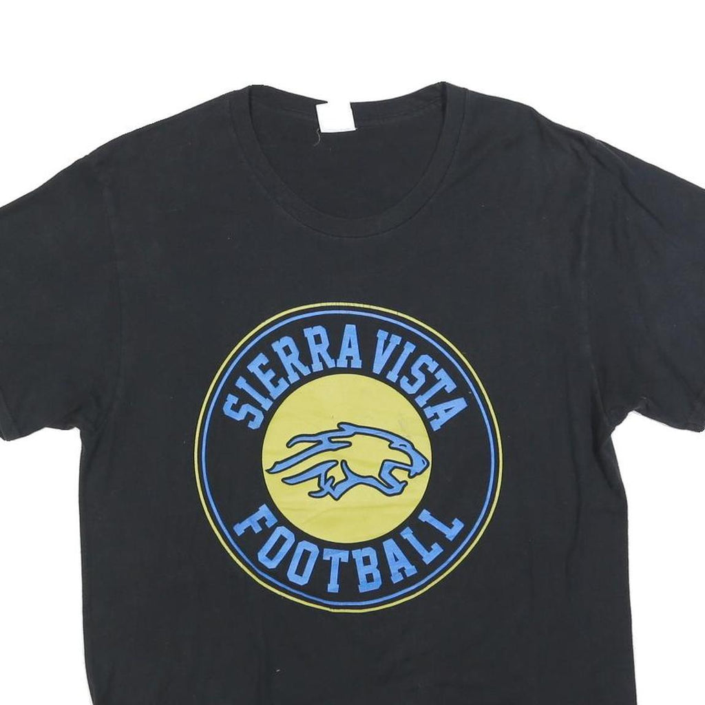 PORT & COMPANY Mens Black Sierra Vista Football Graphic T-Shirt L Crew Neck