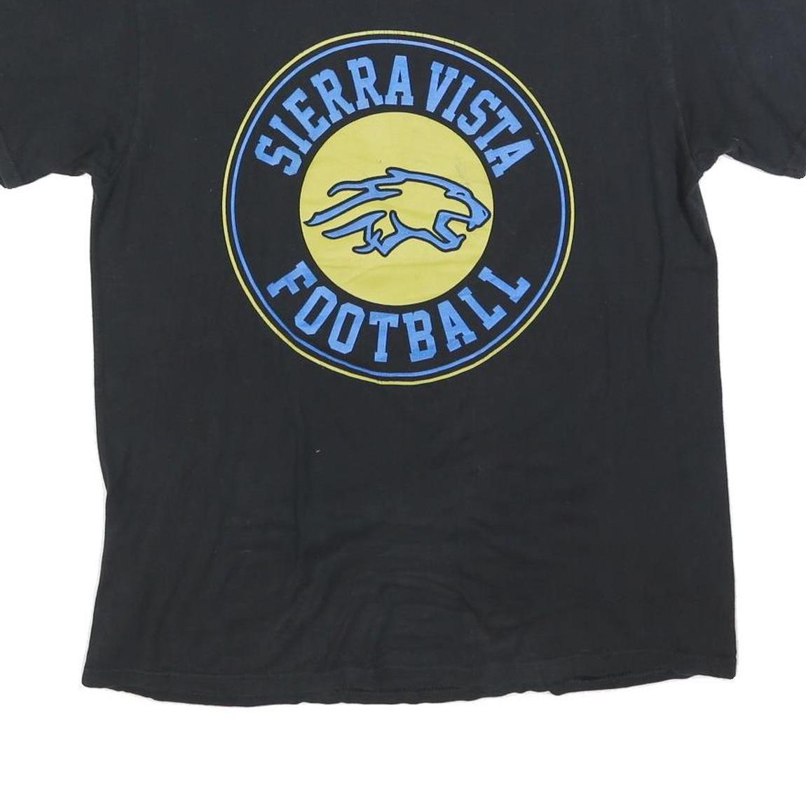 PORT & COMPANY Mens Black Sierra Vista Football Graphic T-Shirt L Crew Neck