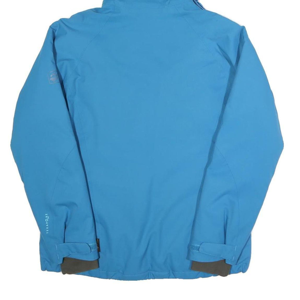 JACK WOLFSKIN Womens Blue Outdoor Jacket UK 12 Polyester Blend Zip Hooded
