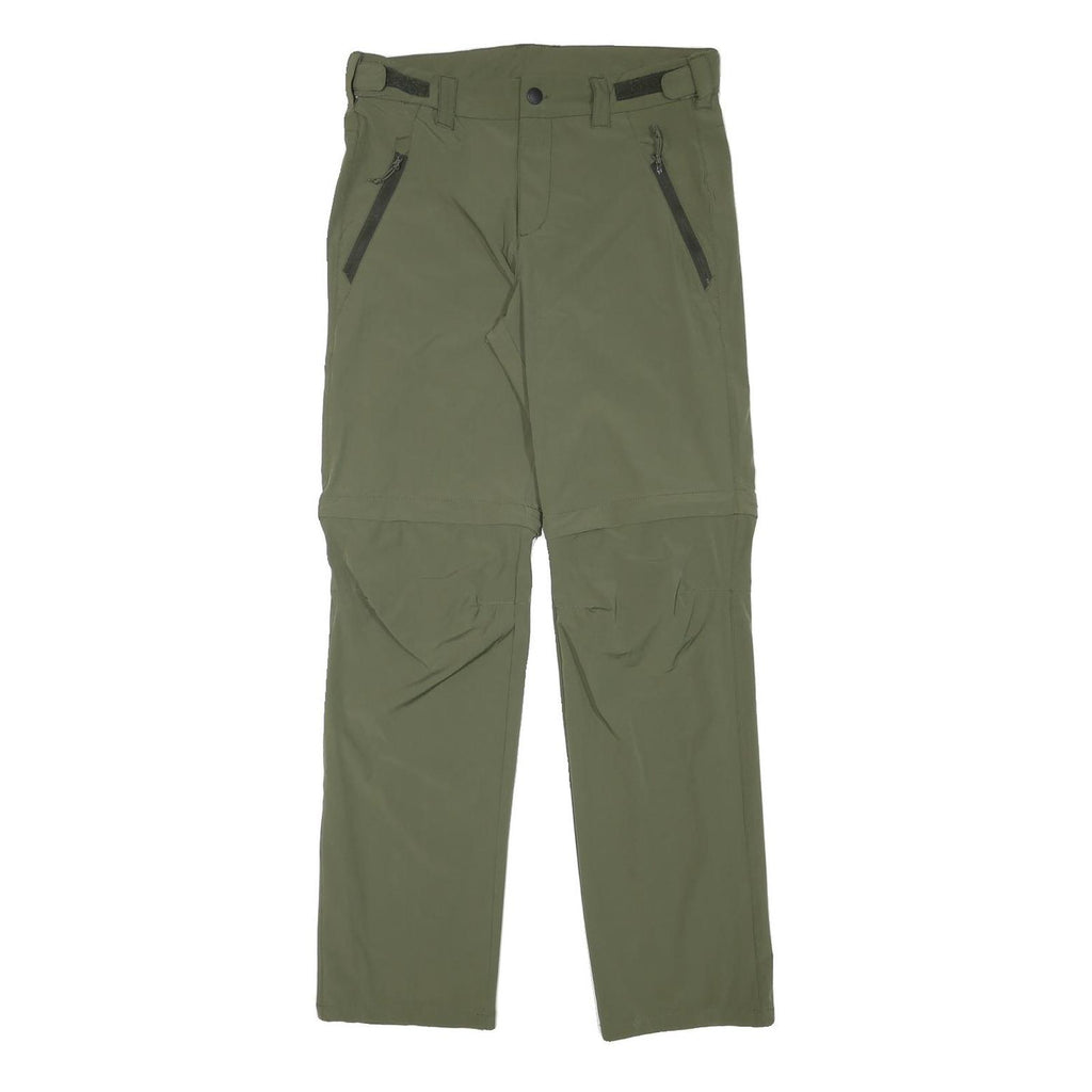 ROCKTRAIL Mens Polyester Blend Green Regular Fit Trousers W32 L31 Outdoor Zip