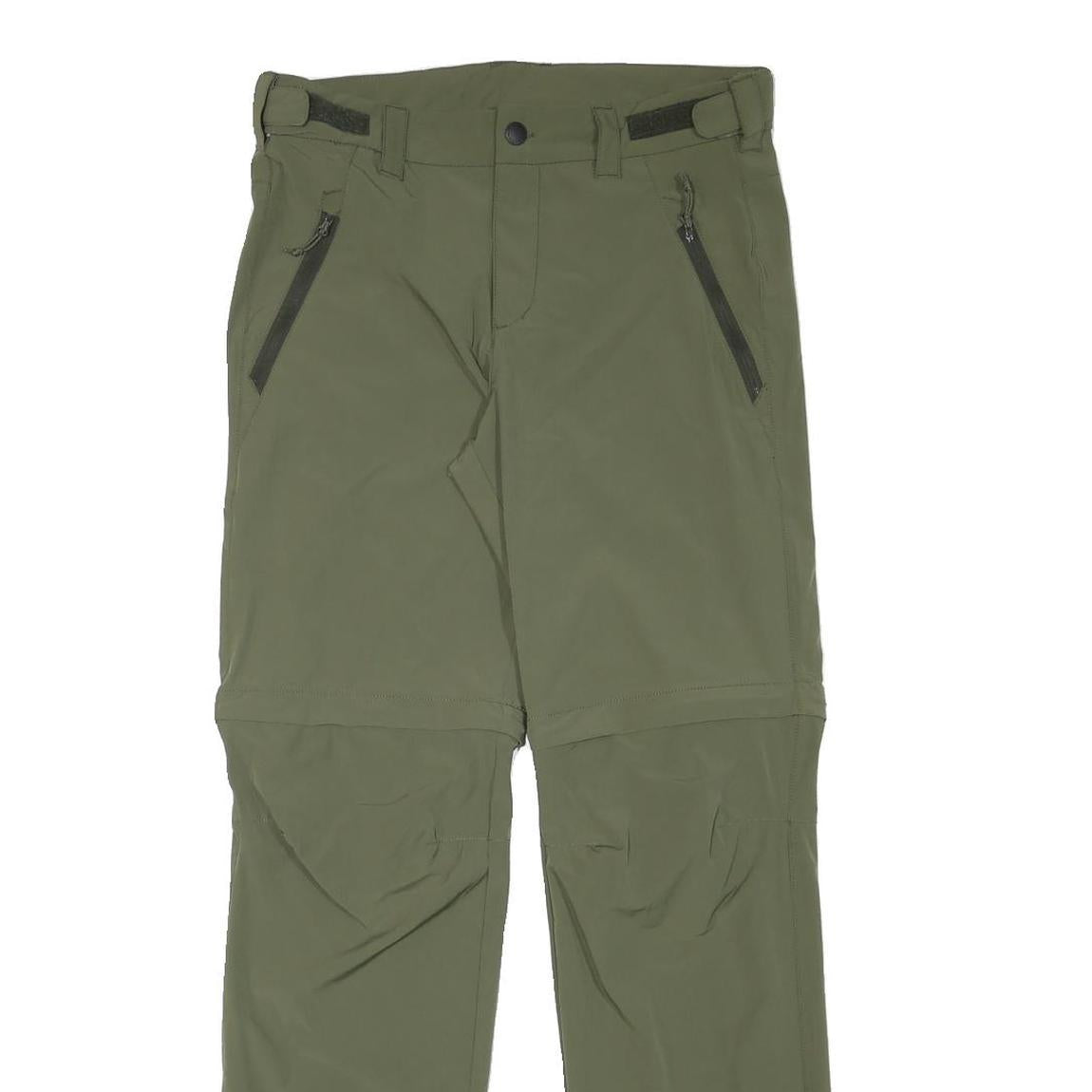 ROCKTRAIL Mens Polyester Blend Green Regular Fit Trousers W32 L31 Outdoor Zip