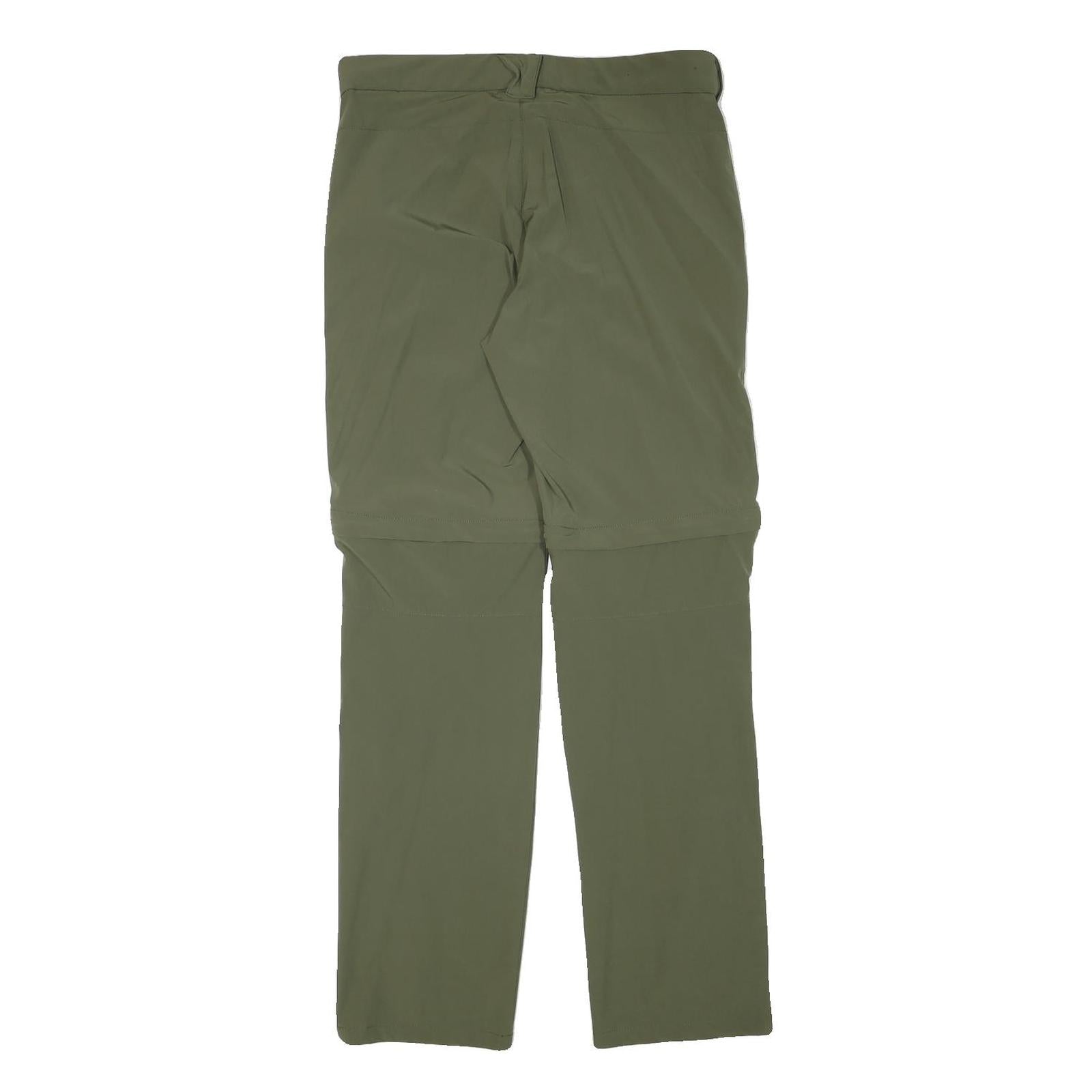 ROCKTRAIL Mens Polyester Blend Green Regular Fit Trousers W32 L31 Outdoor Zip