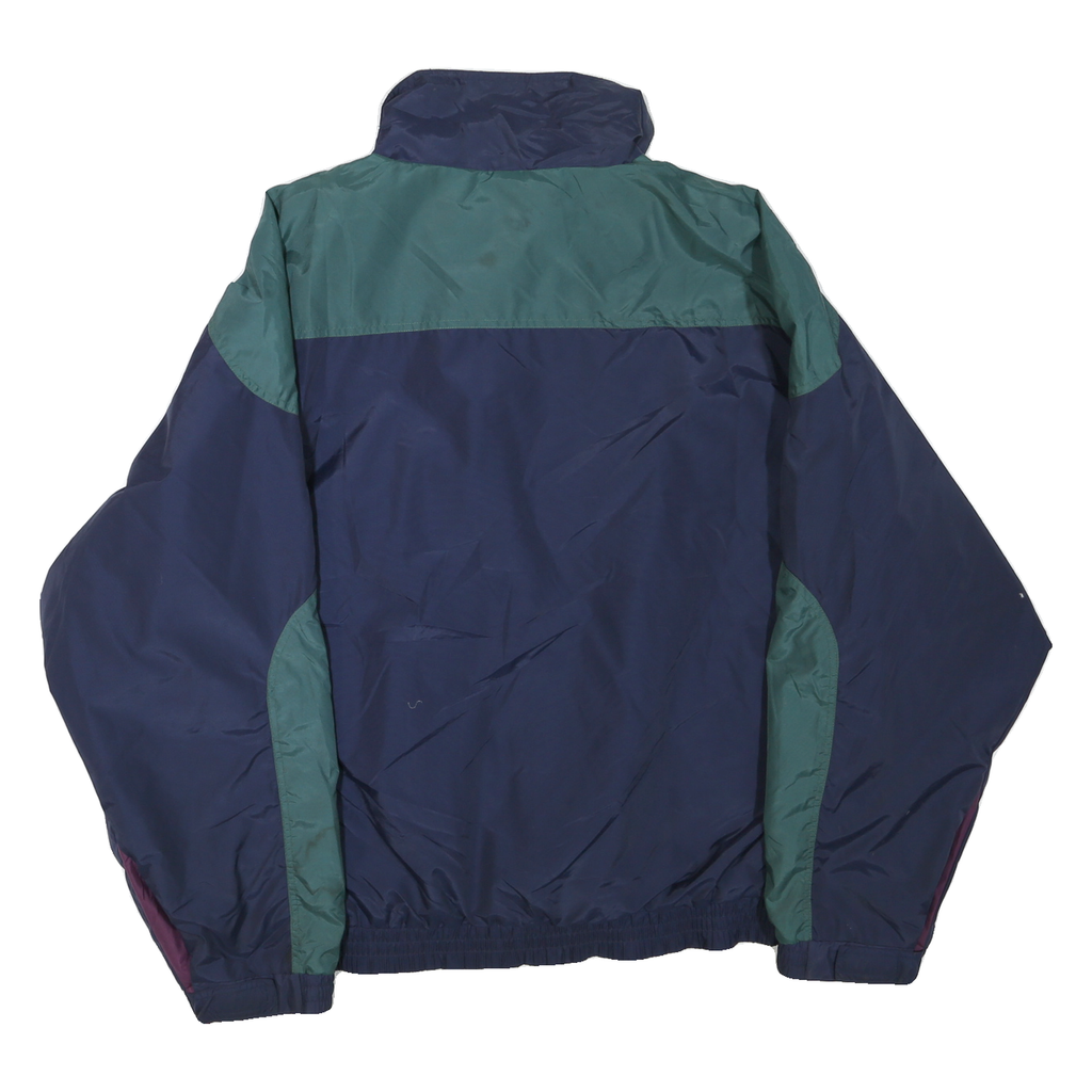 LA LOVING Mens Navy & Green Zip Jacket XL Polyester Blend Colourblock Casual