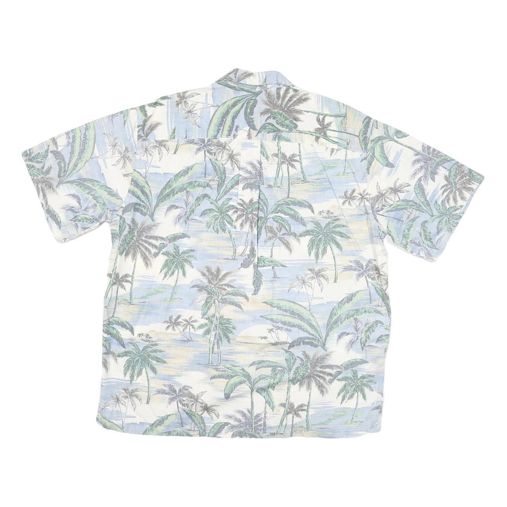 COOKE STREET Mens White & Green Hawaiian Shirt XL Tropical Cotton Blend