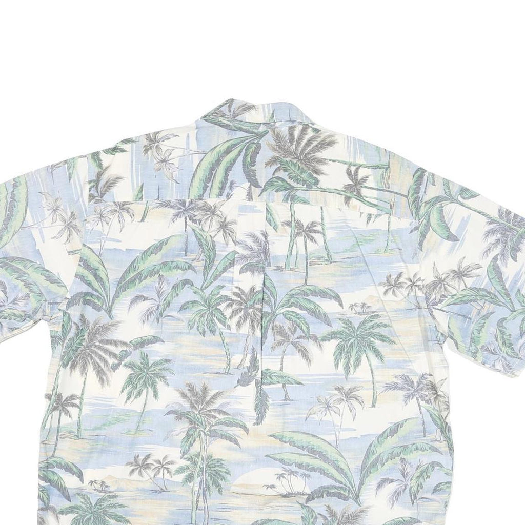 COOKE STREET Mens White & Green Hawaiian Shirt XL Tropical Cotton Blend