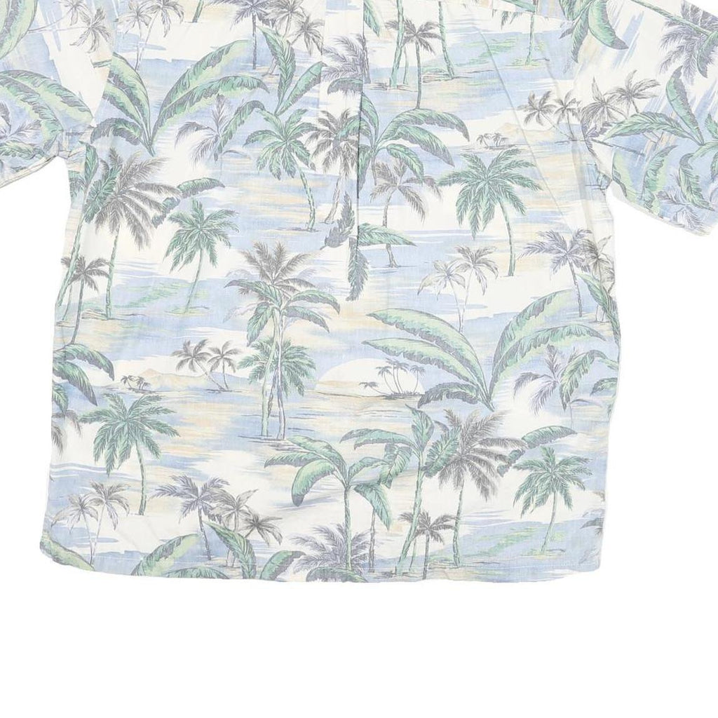 COOKE STREET Mens White & Green Hawaiian Shirt XL Tropical Cotton Blend