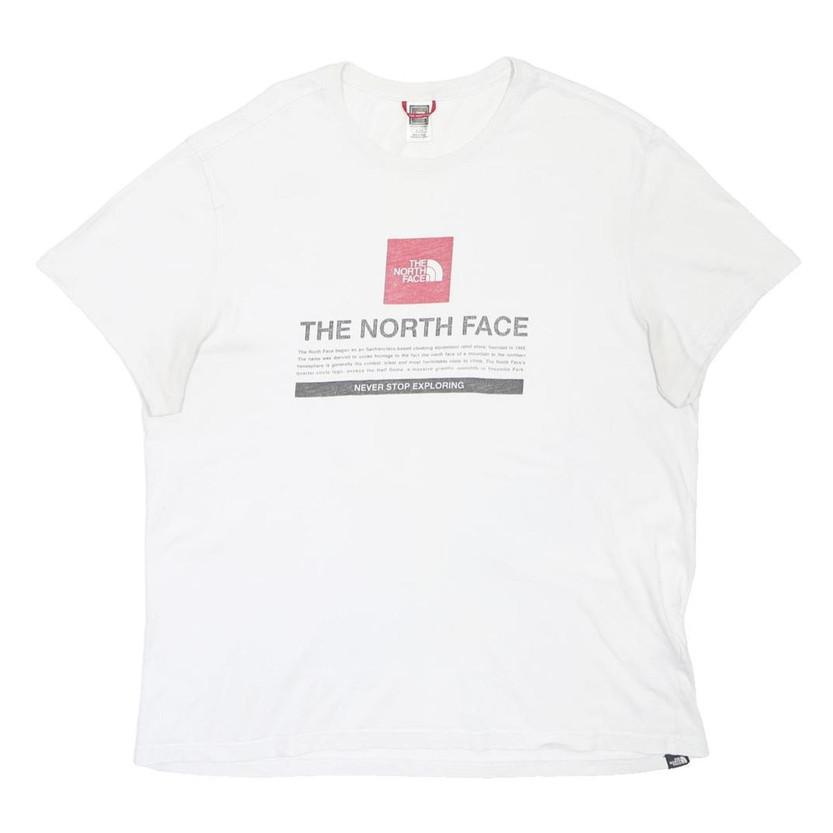 THE NORTH FACE Mens White Graphic T-Shirt XL Short Sleeve Crew Neck Logo Print