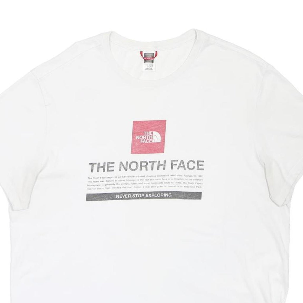 THE NORTH FACE Mens White Graphic T-Shirt XL Short Sleeve Crew Neck Logo Print