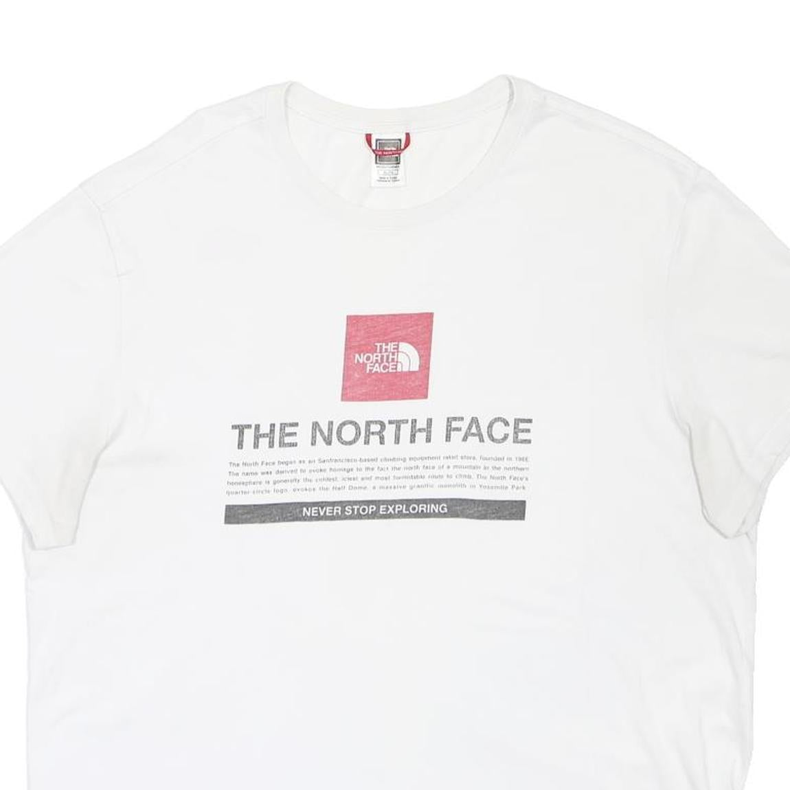 THE NORTH FACE Mens White Graphic T-Shirt XL Short Sleeve Crew Neck Logo Print
