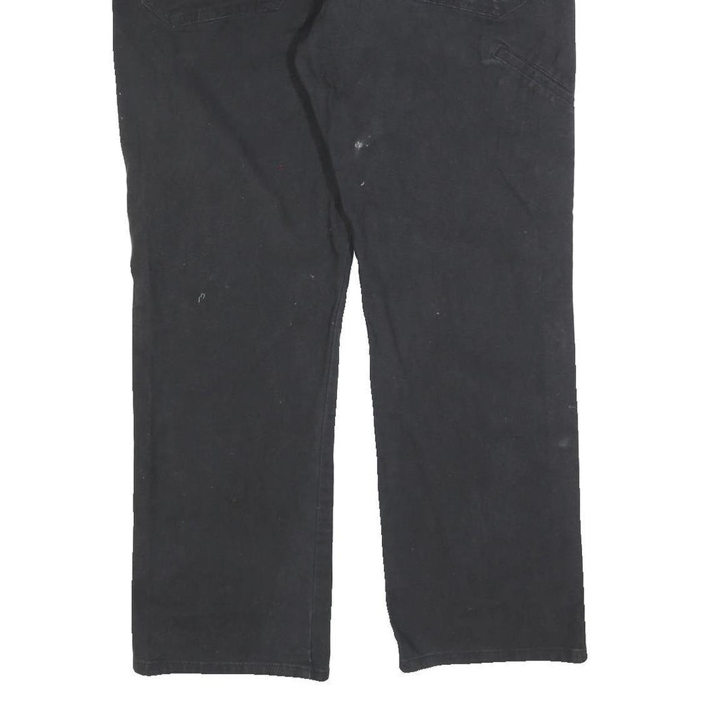DICKIES Mens Cotton Blend Black Regular Fit Straight Leg Trousers W38 L30
