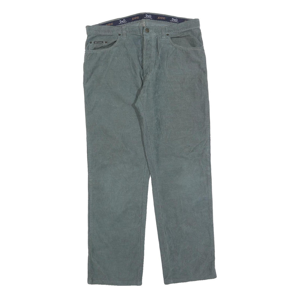 DOLCE & GABBANA Mens Cotton Blend Grey Regular Fit Straight Leg Trousers W36 L30