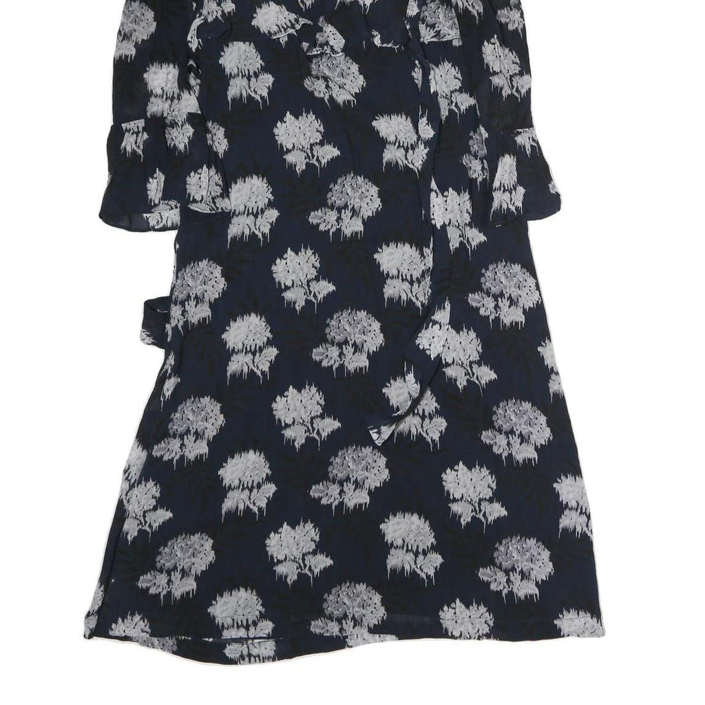 GANNI Womens Black & White Floral Day Polyester Mini Dress L Halter Neck