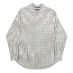 NAUTICA Mens Beige & Brown Checked Shirt M Cotton Blend Casual Button Down Long