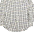 NAUTICA Mens Beige & Brown Checked Shirt M Cotton Blend Casual Button Down Long