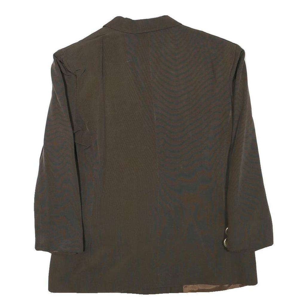 LUTI Womens Brown Wool Blend Button Jacket M Plain Classic Tailored