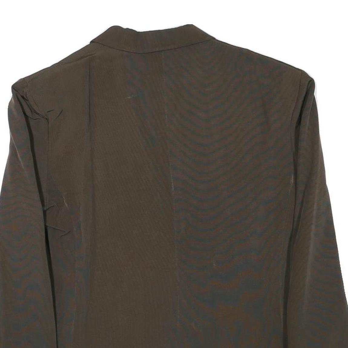 LUTI Womens Brown Wool Blend Button Jacket M Plain Classic Tailored