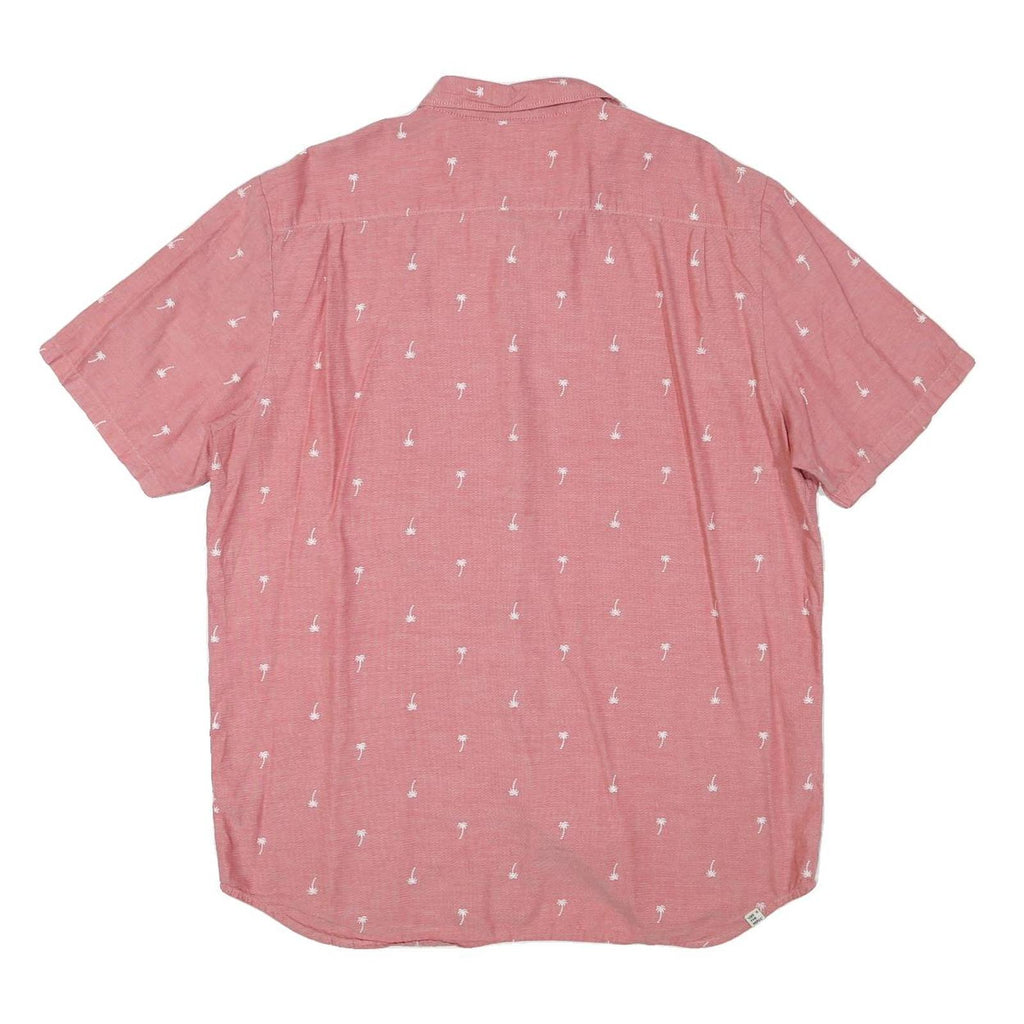 VANS Mens Pink Shirt XL Cotton Blend Casual Button Down Palm Trees Print