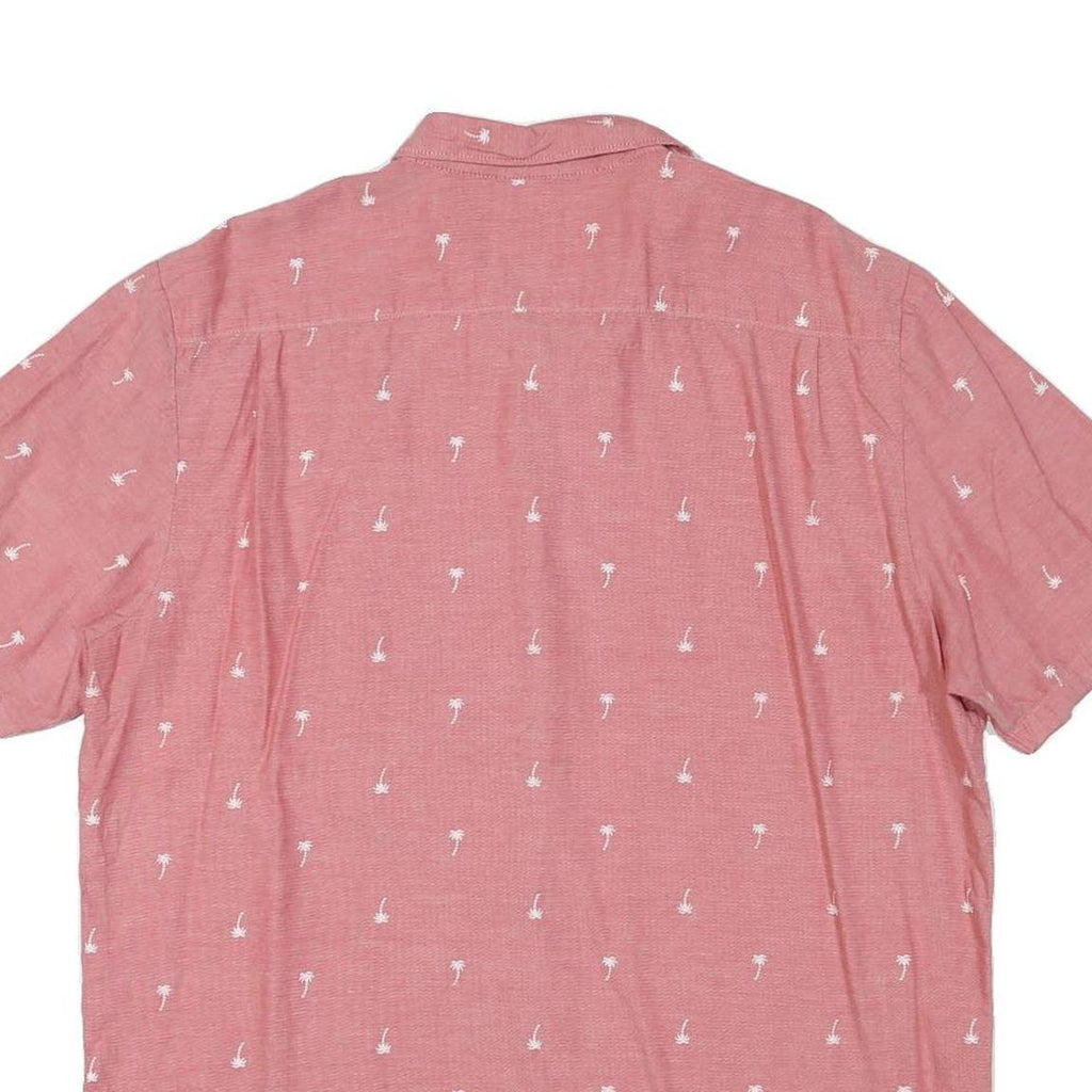 VANS Mens Pink Shirt XL Cotton Blend Casual Button Down Palm Trees Print