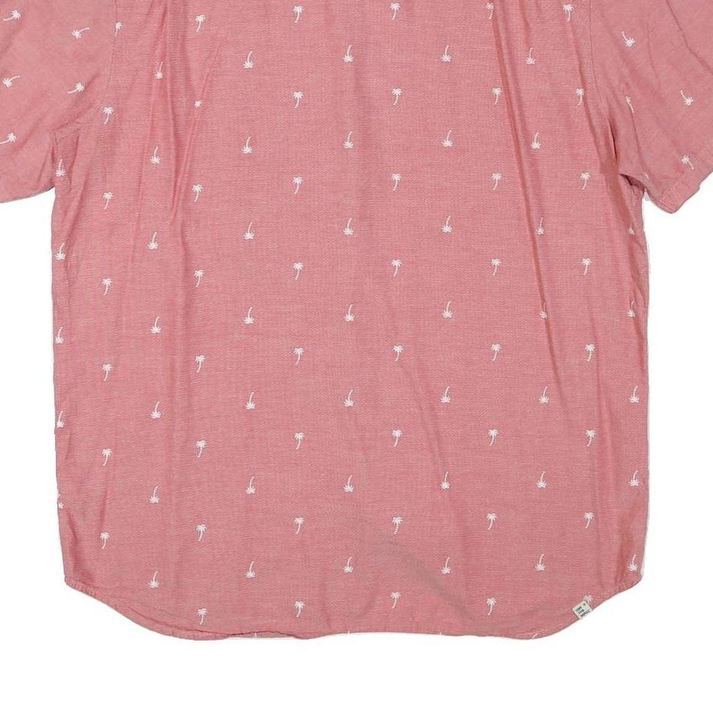 VANS Mens Pink Shirt XL Cotton Blend Casual Button Down Palm Trees Print