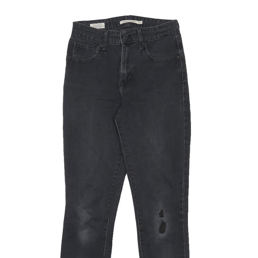 LEVI'S 721 BIG E Womens Jeans Black Slim Skinny Denim W25 L28 Classic Cotton