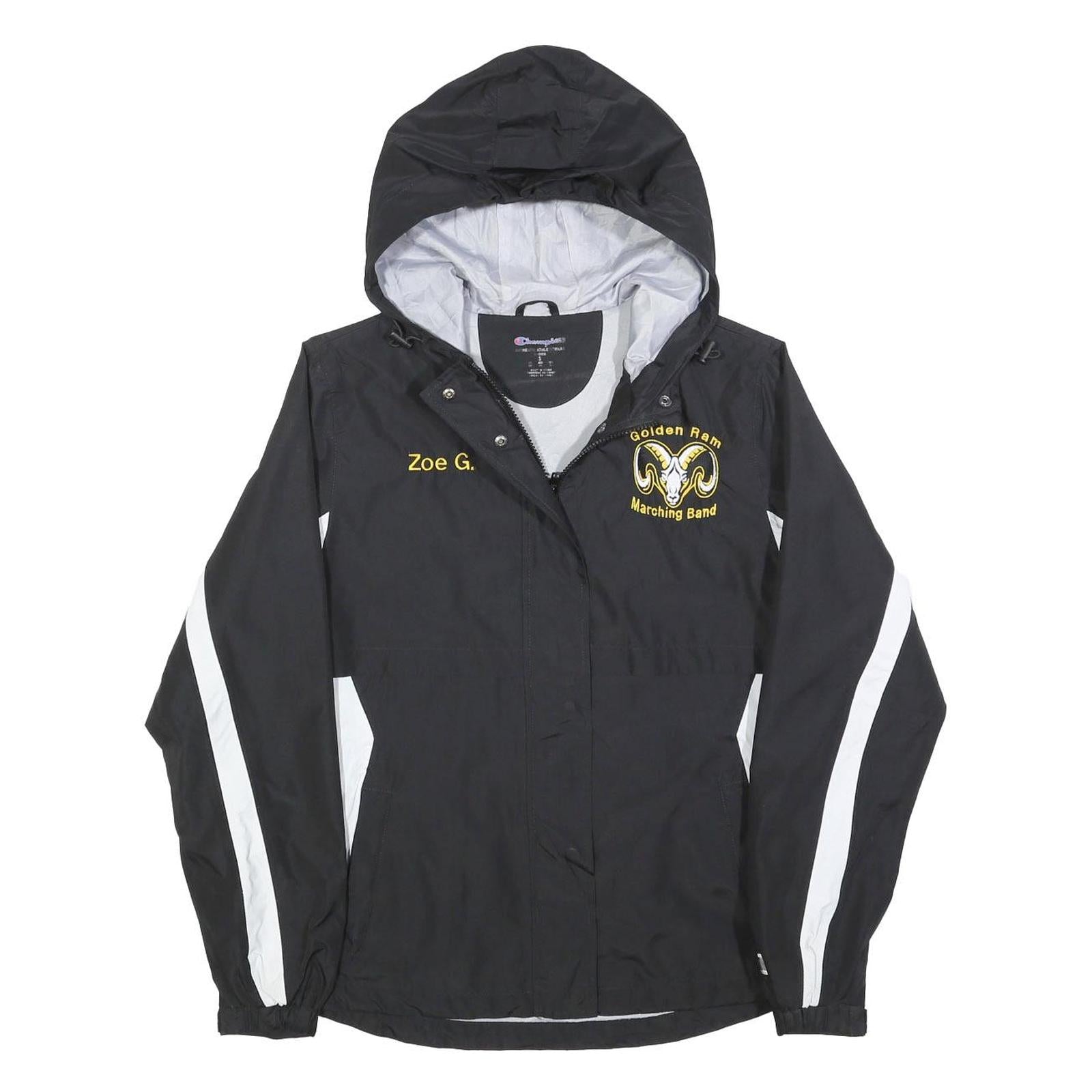 CHAMPION Womens Black & White Golden Ram Marching Band Windbreaker Jacket S