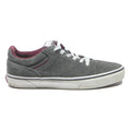 VANS Mens Canvas Lace-Up Trainers Grey Burgundy UK 6.5 Comfortable Casual