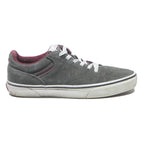 VANS Mens Canvas Lace-Up Trainers Grey Burgundy UK 6.5 Comfortable Casual