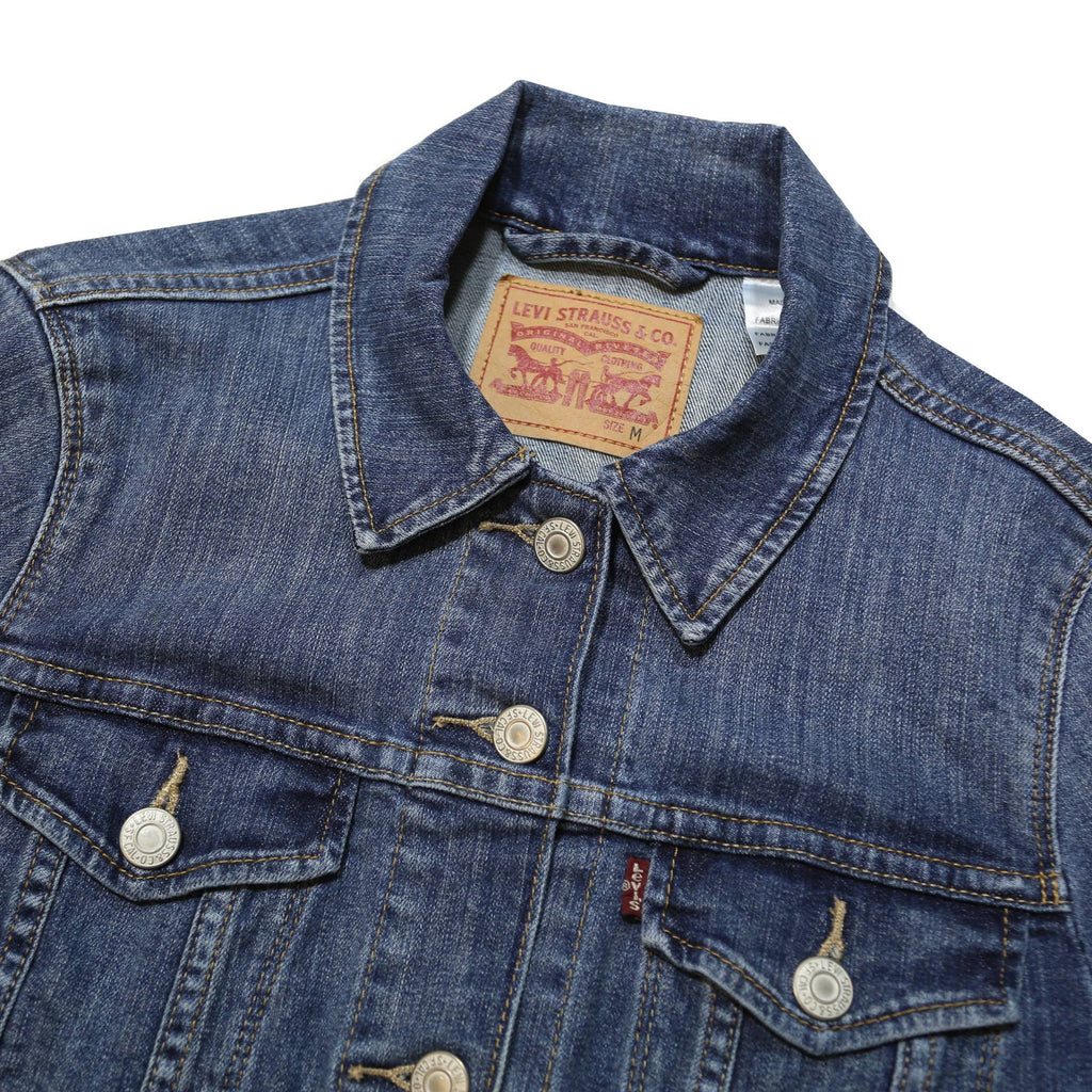 LEVI'S Boys Blue Denim Jacket M Woven Button Front Pockets Classic Fit