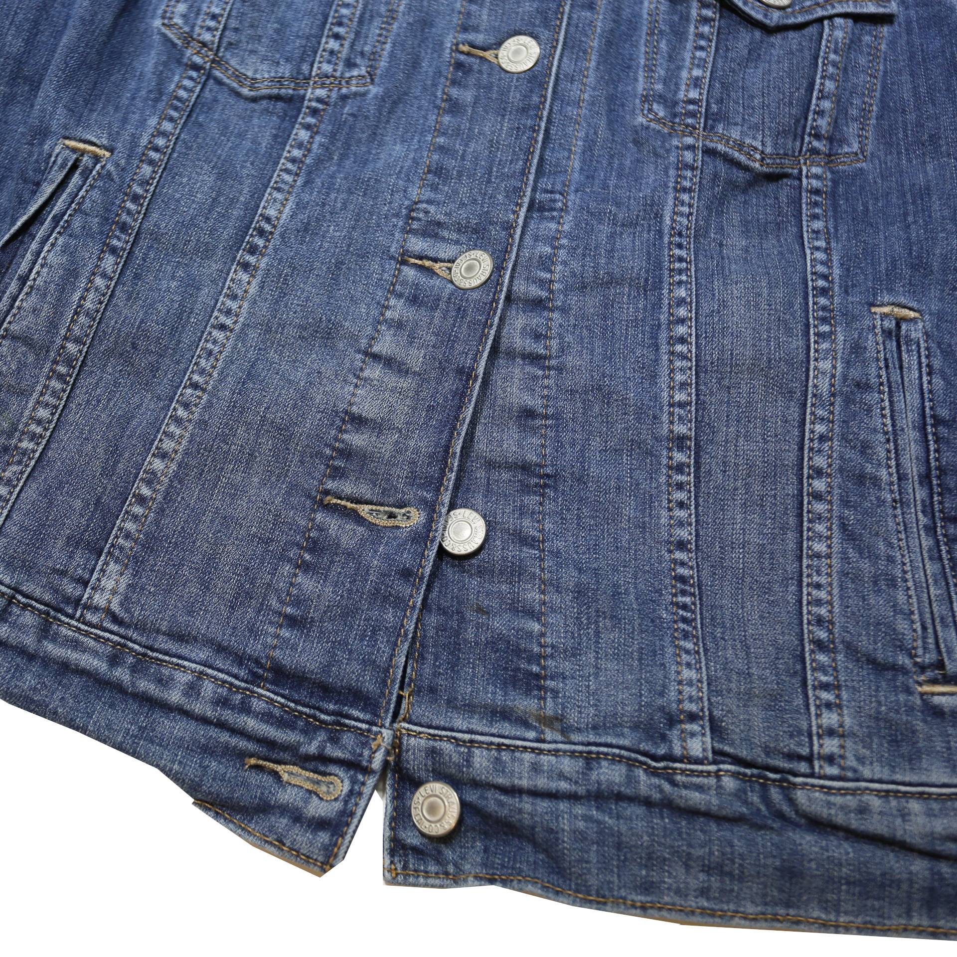 LEVI'S Boys Blue Denim Jacket M Woven Button Front Pockets Classic Fit