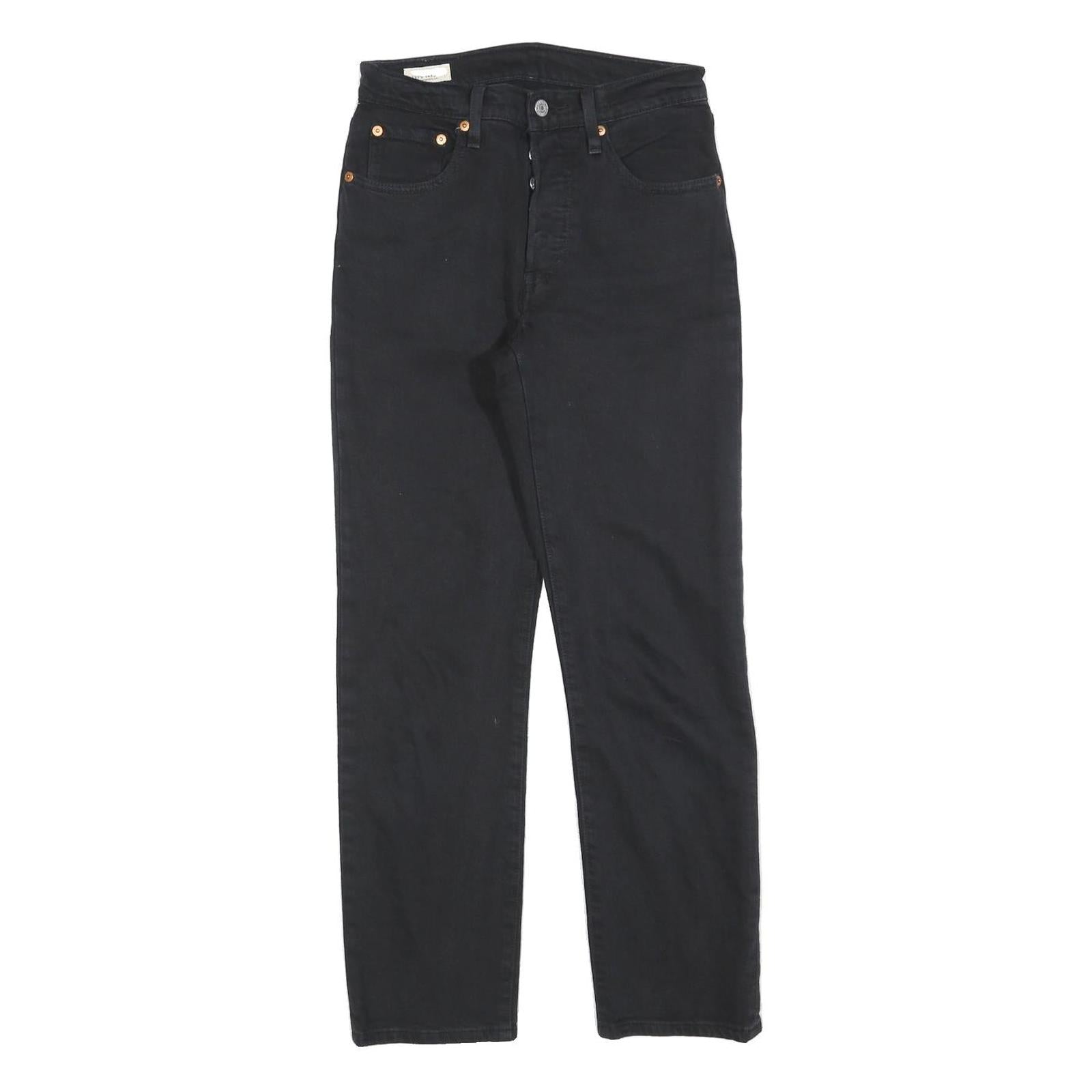 LEVI'S 501 Big E Womens Jeans Black Regular Straight Denim W24 L28 Classic
