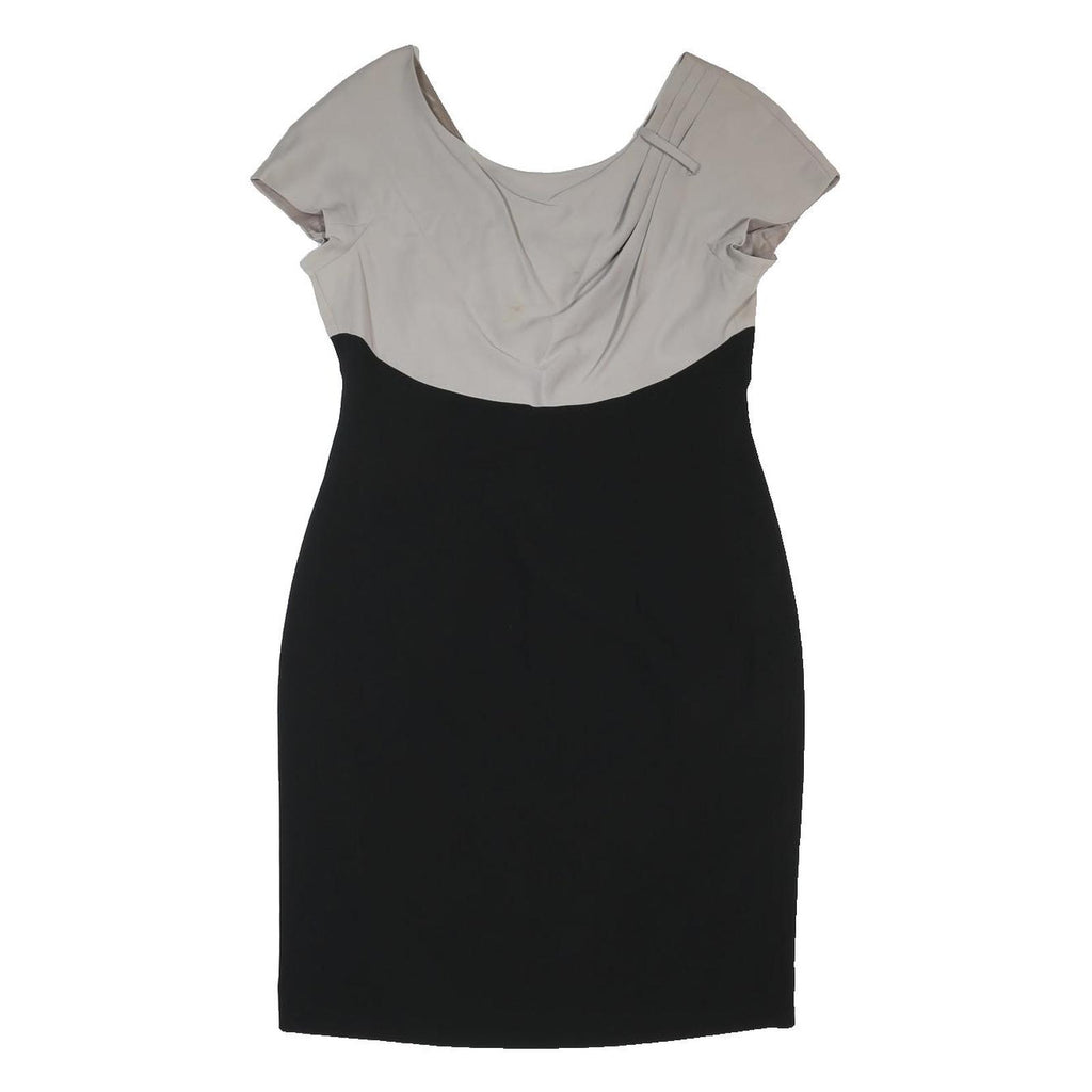 HOBBS LONDON Womens Cream & Black Bodycon Woven Short Sleeve Knee Length Dress