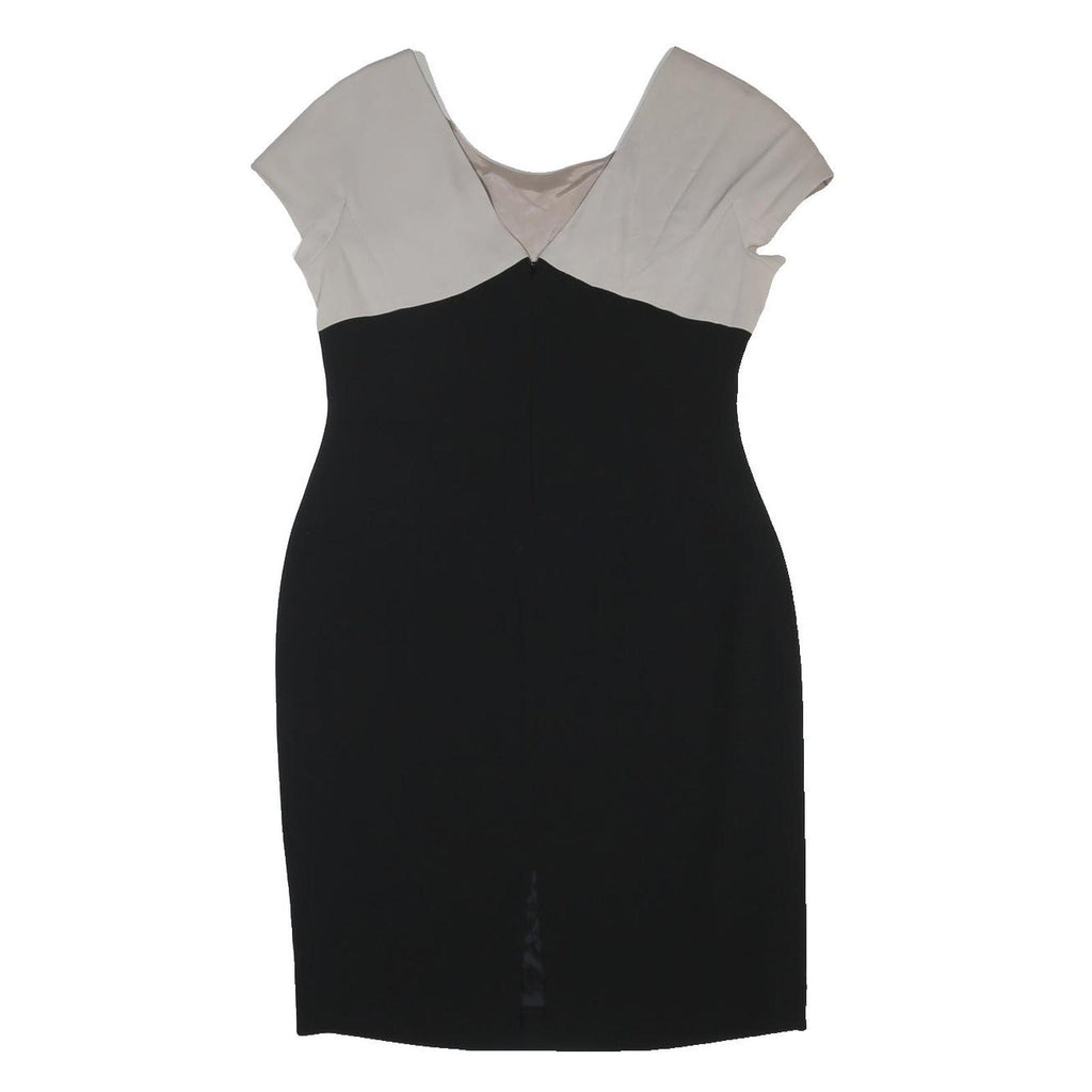 HOBBS LONDON Womens Cream & Black Bodycon Woven Short Sleeve Knee Length Dress