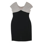 HOBBS LONDON Womens Cream & Black Bodycon Woven Short Sleeve Knee Length Dress