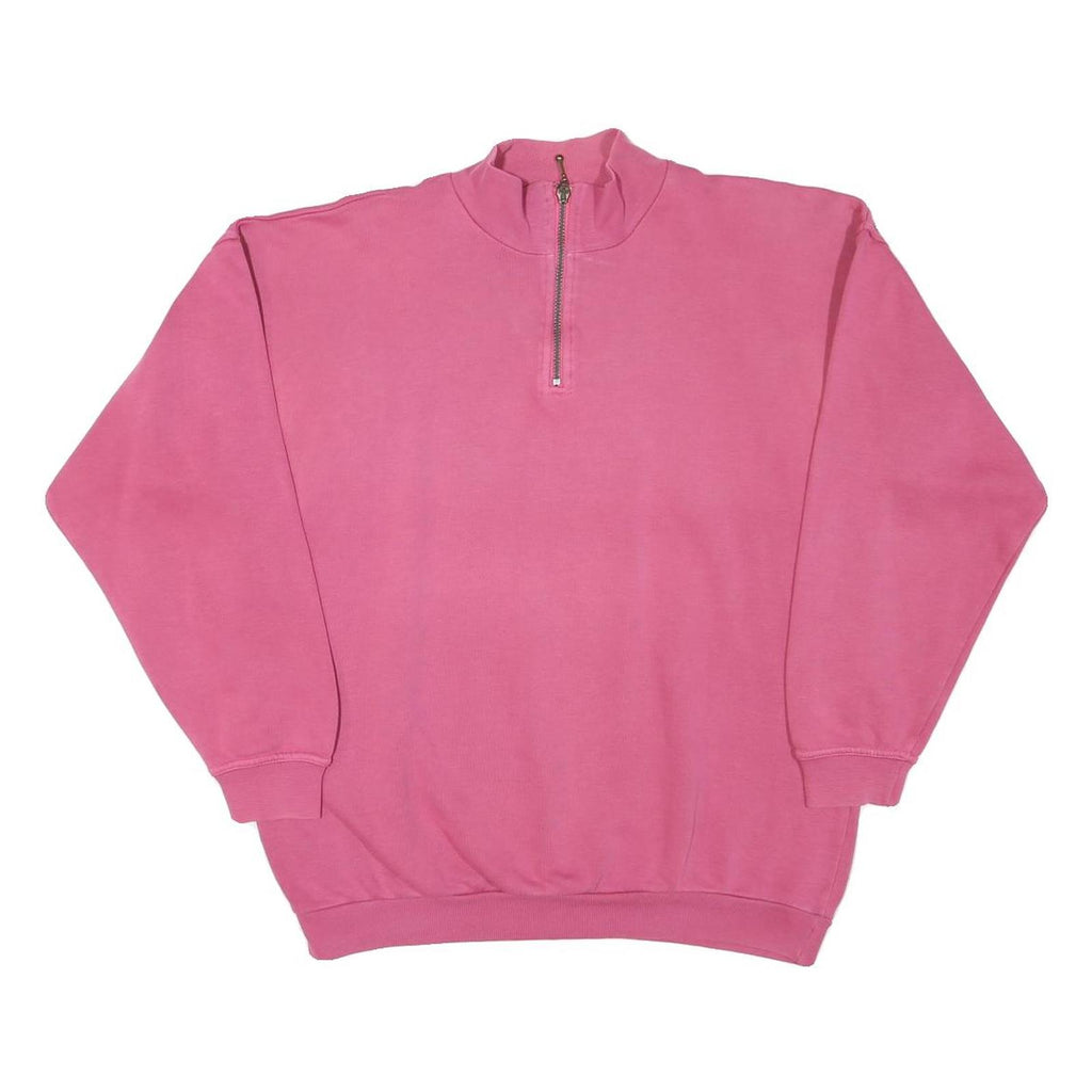 SWITCHER Womens Pink 1/4 Zip Sweatshirt M Cotton Blend Casual Pullover